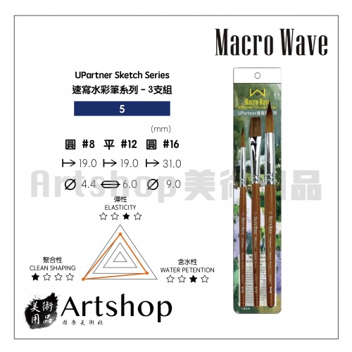 Macro Wave 馬可威 ART801速寫水彩筆系列-3支組(圓) #5